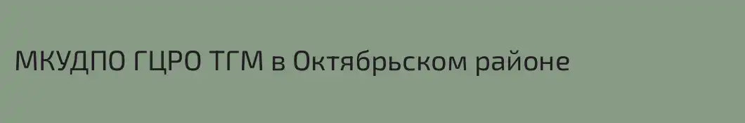 МКУДПО ГЦРО ТГМ в Октябрьском районе